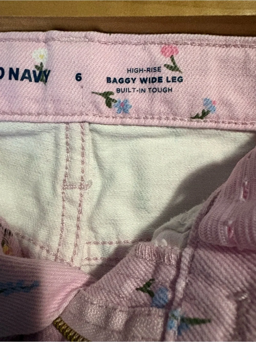 Old Navy Pink Girls' Printed wide legged Jeans